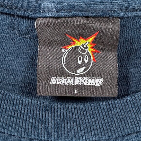 The Hundreds Adam Bomb Men L Shirt Navy Blue Graphic Streetwear Cartoon Bomb VTG - Picture 4 of 7